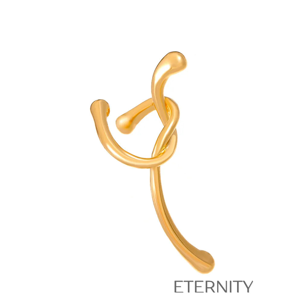 Zarcillo Intertwined Ear Cuff  Zarcillos Dorado Unica Acero Inoxidable  ETERNITY