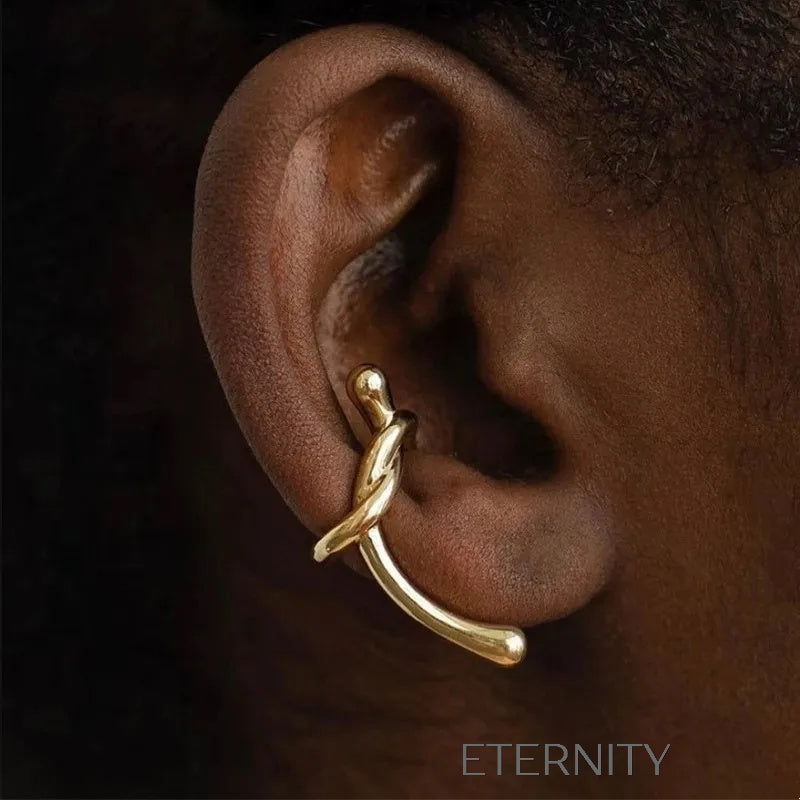 Zarcillo Intertwined Ear Cuff  Zarcillos Dorado Unica Acero Inoxidable  ETERNITY