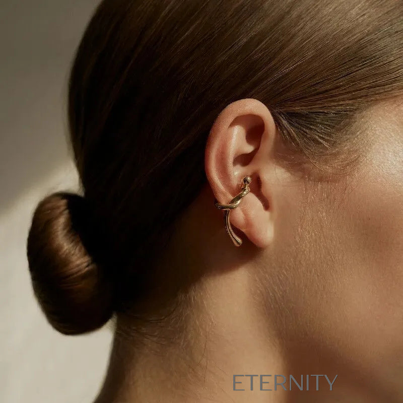 Zarcillo Intertwined Ear Cuff  Zarcillos Dorado Unica Acero Inoxidable  ETERNITY