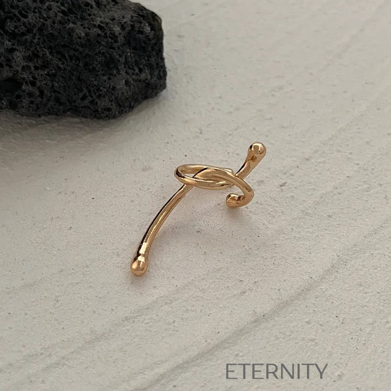 Zarcillo Intertwined Ear Cuff  Zarcillos Dorado Unica Acero Inoxidable  ETERNITY