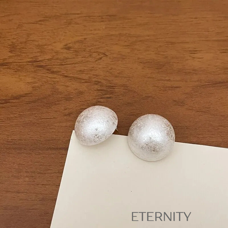 Zarcillos Moonlit Pearl XL con Efecto Escarchado  Zarcillos Plateado 2.7cm Acero Inoxidable  ETERNITY