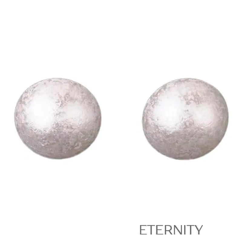 Zarcillos Moonlit Pearl XL con Efecto Escarchado  Zarcillos Plateado 2.7cm Acero Inoxidable  ETERNITY