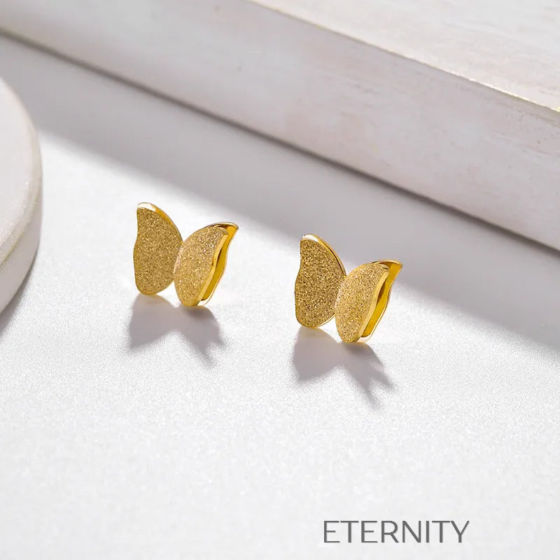 Zarcillos Butterfly Wings  Zarcillos Dorado Unica Acero Inoxidable  ETERNITY