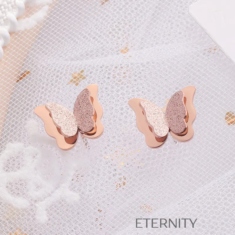 Zarcillos Butterfly Wings  Zarcillos Dorado Unica Acero Inoxidable  ETERNITY