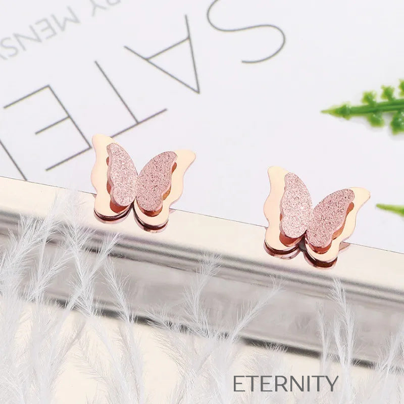 Zarcillos Butterfly Wings  Zarcillos Dorado Unica Acero Inoxidable  ETERNITY