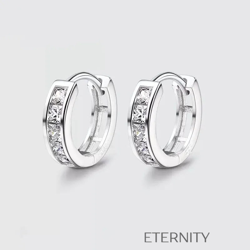Zarcillos Crystal Huggie de  Zarcillos Plateado Unica Acero Inoxidable  ETERNITY