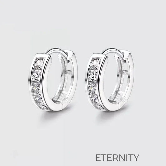 Zarcillos Crystal Huggie de  Zarcillos Plateado Unica Acero Inoxidable  ETERNITY