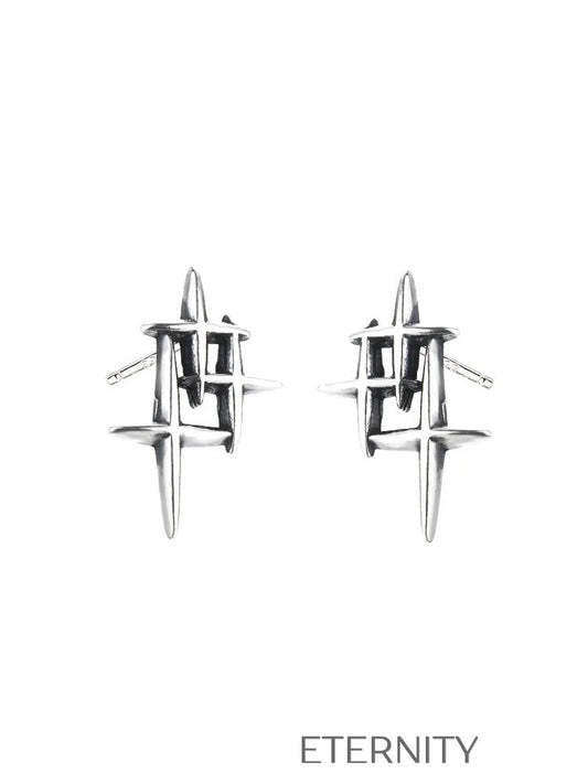 Zarcillos de Estrella del Norte Minimalistas en Plata  Zarcillos Plateado Unica Acero Inoxidable  ETERNITY