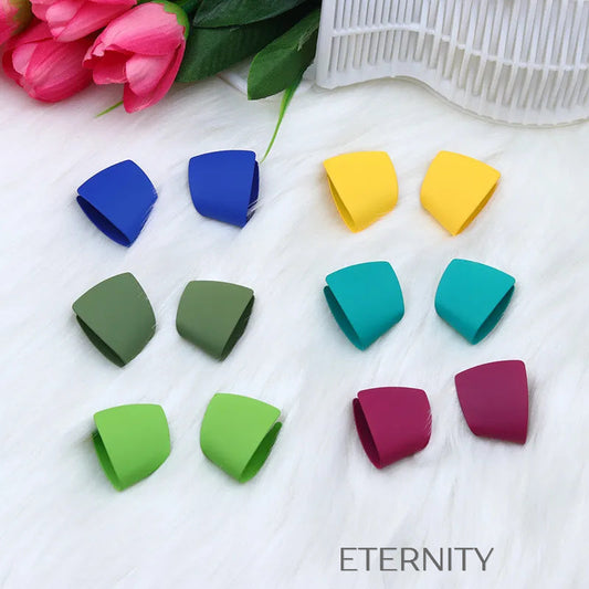 Zarcillos Colorful Matte de Diseño Trapezoidal Minimalista  Zarcillos Azul Unica Acero Inoxidable  ETERNITY