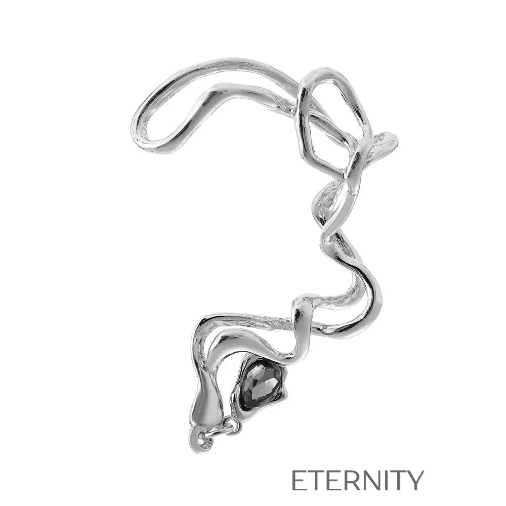 Ear Cuff Liquid Aura Vanguardista  Zarcillos Dorado Unica Acero Inoxidable  ETERNITY
