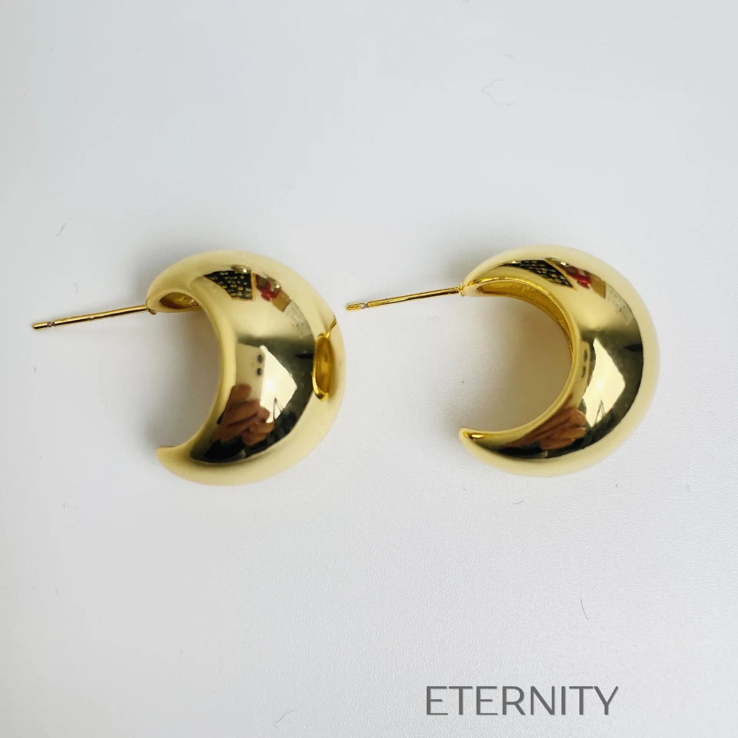 Zarcillos de Argolla Estilo Gota Chunky en Oro y Plata  Zarcillos Dorado Unica Acero Inoxidable  ETERNITY