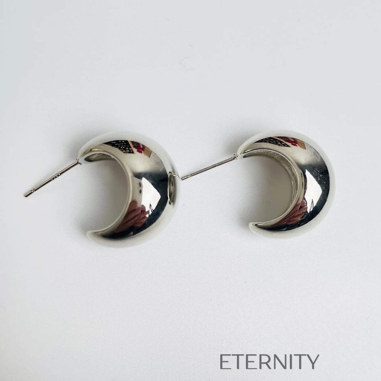 Zarcillos de Argolla Estilo Gota Chunky en Oro y Plata  Zarcillos Dorado Unica Acero Inoxidable  ETERNITY