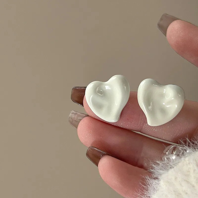 Argollas "Sweet Marble Heart" ETERNITY - Corazón Esmaltado Pastel