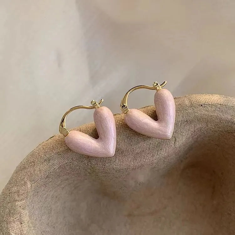 Argollas "Sweet Marble Heart" ETERNITY - Corazón Esmaltado Pastel