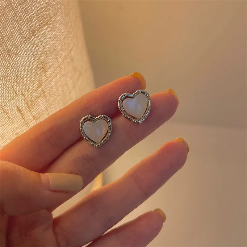 Argollas "Sweet Marble Heart" ETERNITY - Corazón Esmaltado Pastel