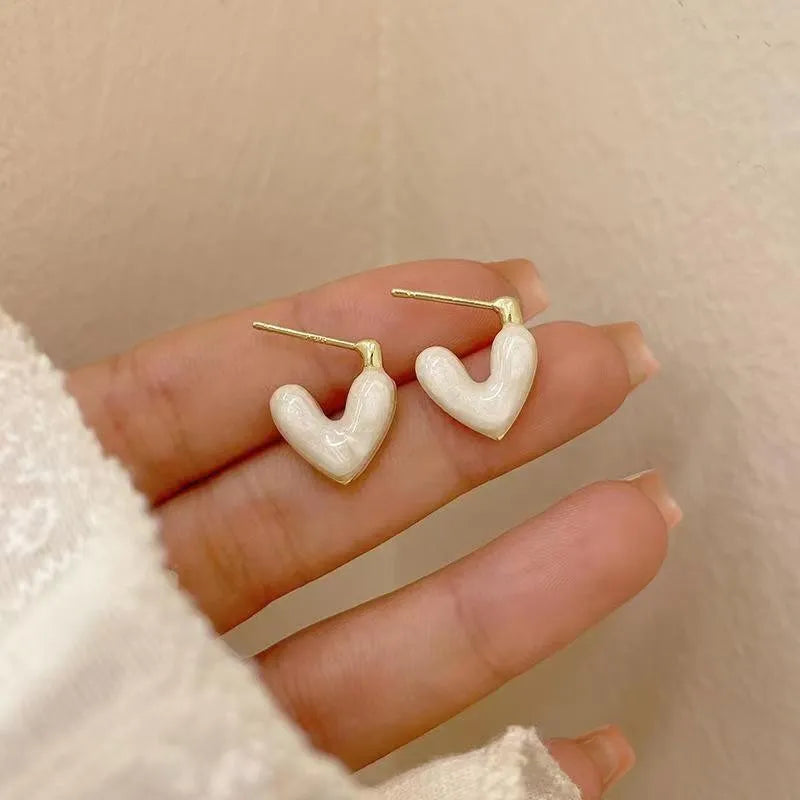 Argollas "Sweet Marble Heart" ETERNITY - Corazón Esmaltado Pastel