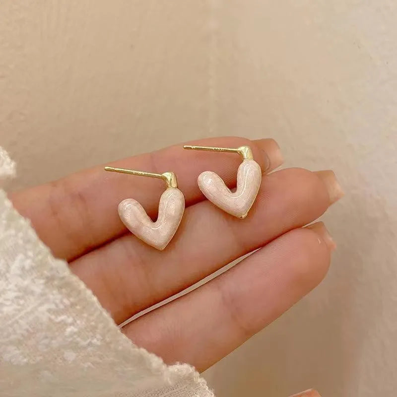Argollas "Sweet Marble Heart" ETERNITY - Corazón Esmaltado Pastel