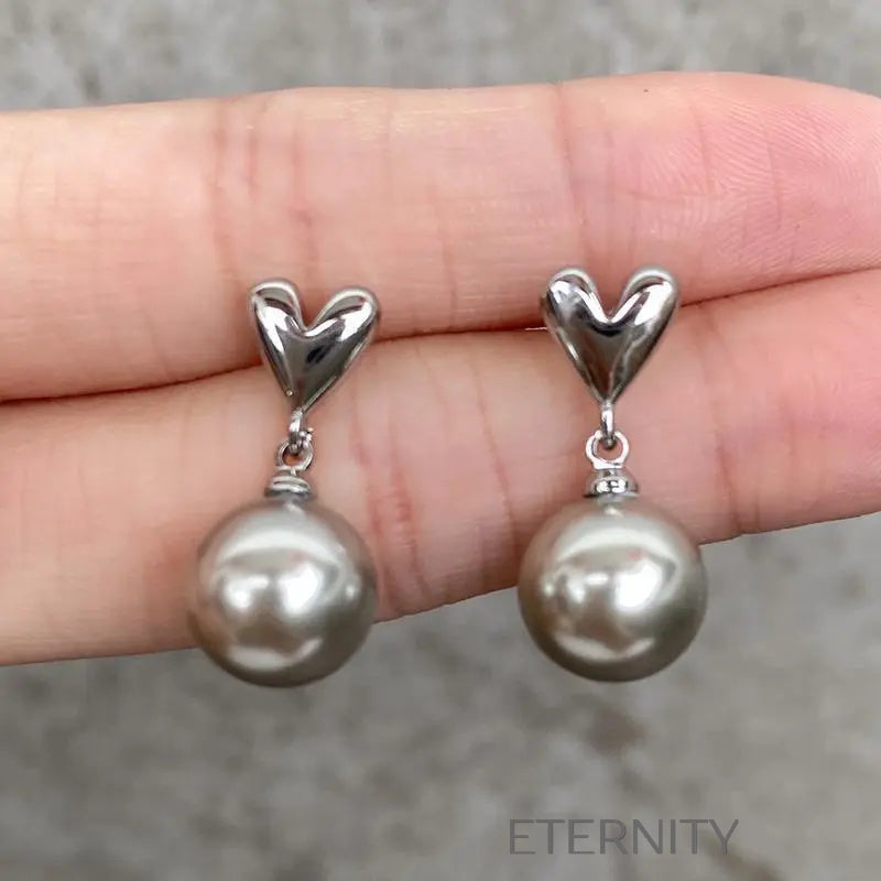 Aretes forma corazón creativa Zarcillos Dorado Unica Acero Inoxidable  ETERNITY