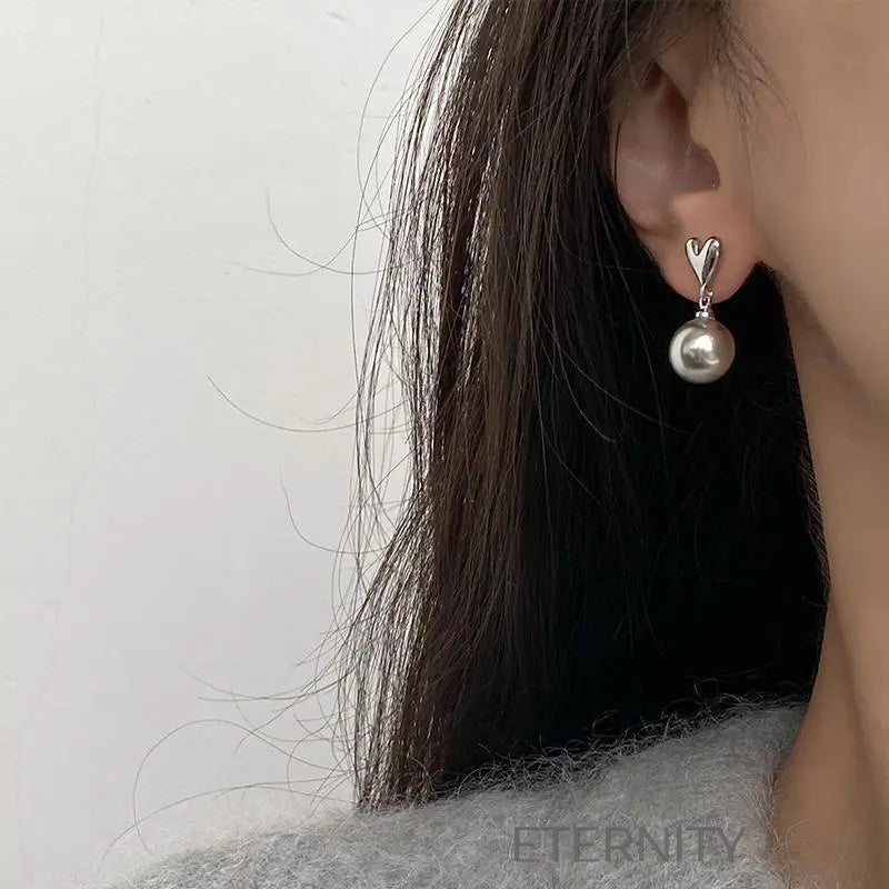 Aretes forma corazón creativa Zarcillos Dorado Unica Acero Inoxidable  ETERNITY