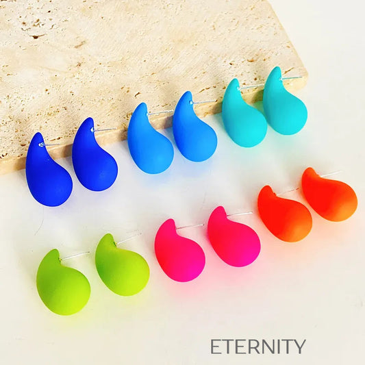 Zarcillos Neon Drop de Gota Minimalista en Varios Colores  Zarcillos Negro Unica Acero Inoxidable  ETERNITY