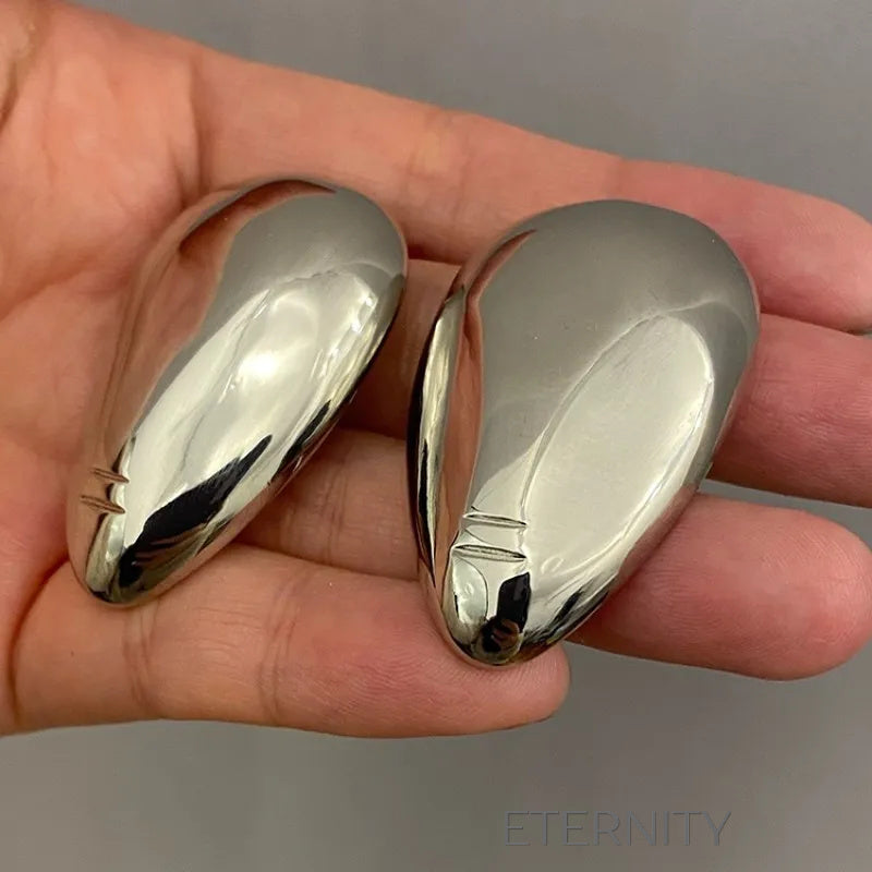 Zarcillos de Gota Voluminosa Liquid Gold & Silver  Zarcillos Dorado Unica Acero Inoxidable  ETERNITY