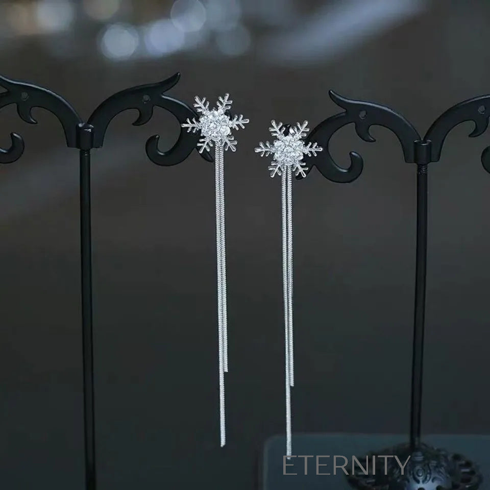 Zarcillos Frozen Elegance Copo de Nieve  Zarcillos Plateado Unica Acero Inoxidable  ETERNITY