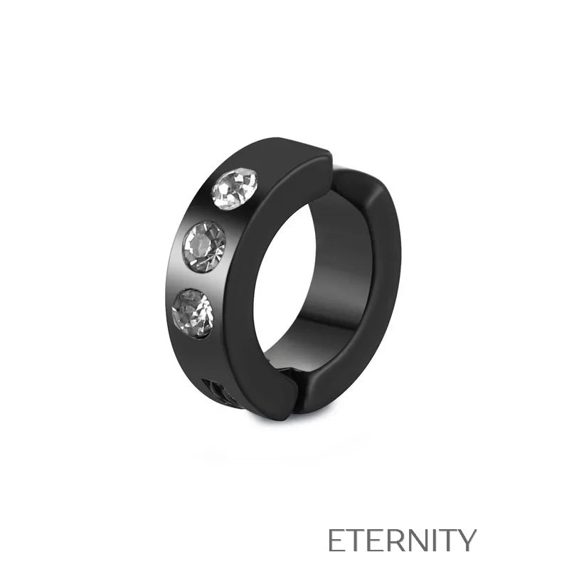 Ear Cuff Crystal Spark Black  Zarcillos Negro Unica Acero Inoxidable  ETERNITY