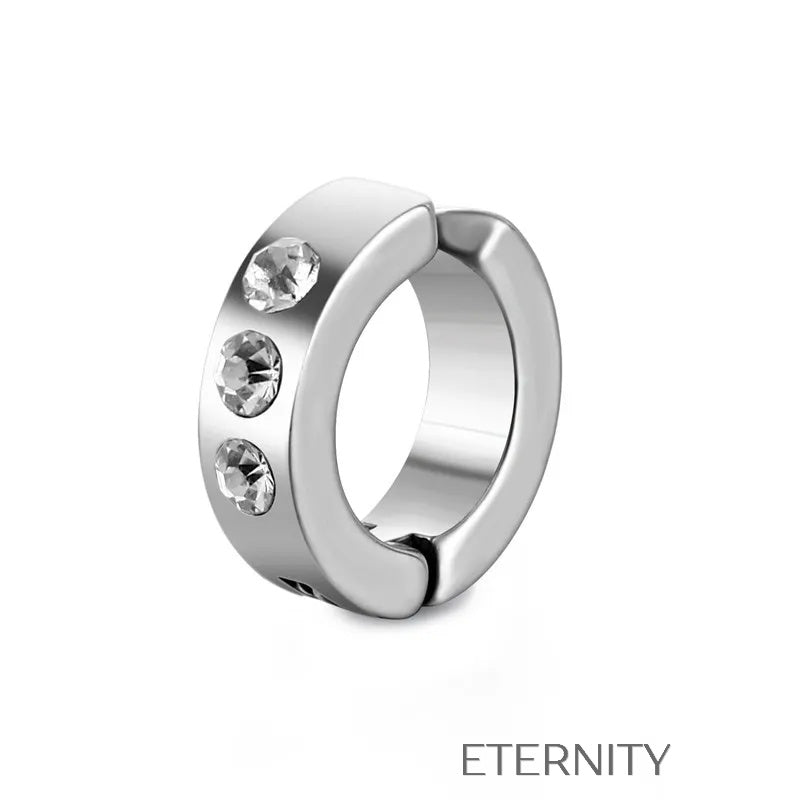 Ear Cuff Crystal Spark Black  Zarcillos Negro Unica Acero Inoxidable  ETERNITY