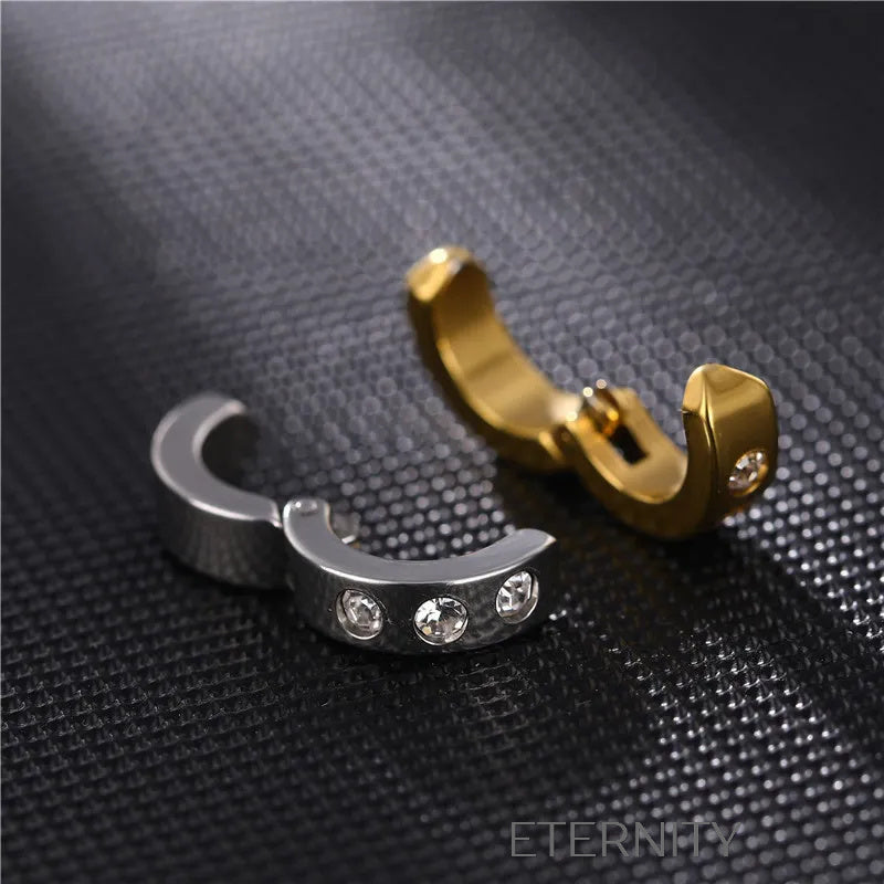 Ear Cuff Crystal Spark Black  Zarcillos Negro Unica Acero Inoxidable  ETERNITY