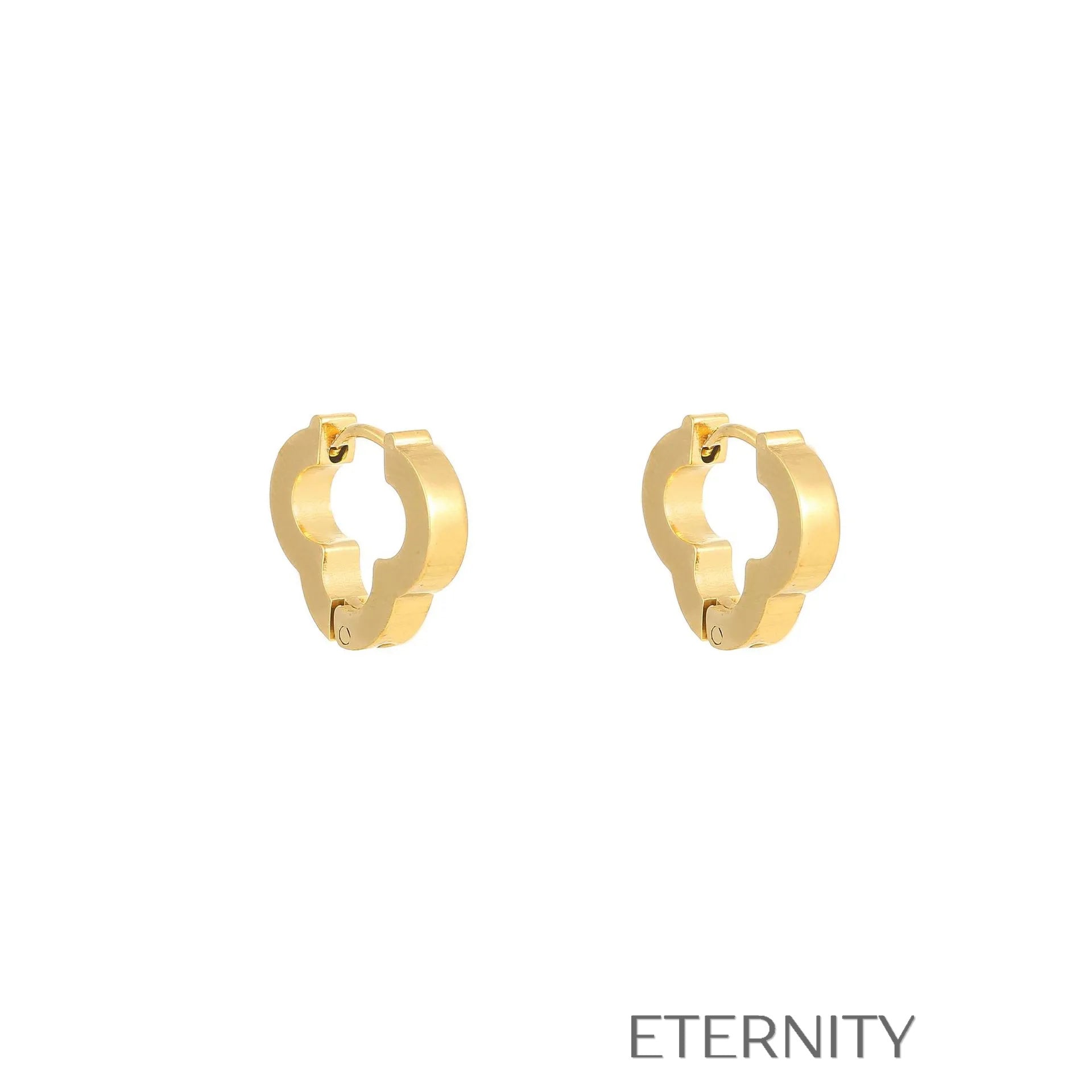 Zarcillos de Aro Luxe Clover con Silueta de Trébol en Oro y Plata  Zarcillos Dorado Unica Acero Inoxidable  ETERNITY