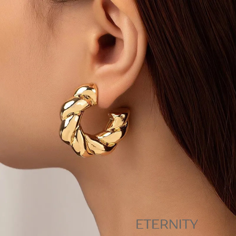 Zarcillos de Aro Twisted Infinity con Diseño Entrelazado en Oro y Plata  Zarcillos Dorado Unica Acero Inoxidable  ETERNITY