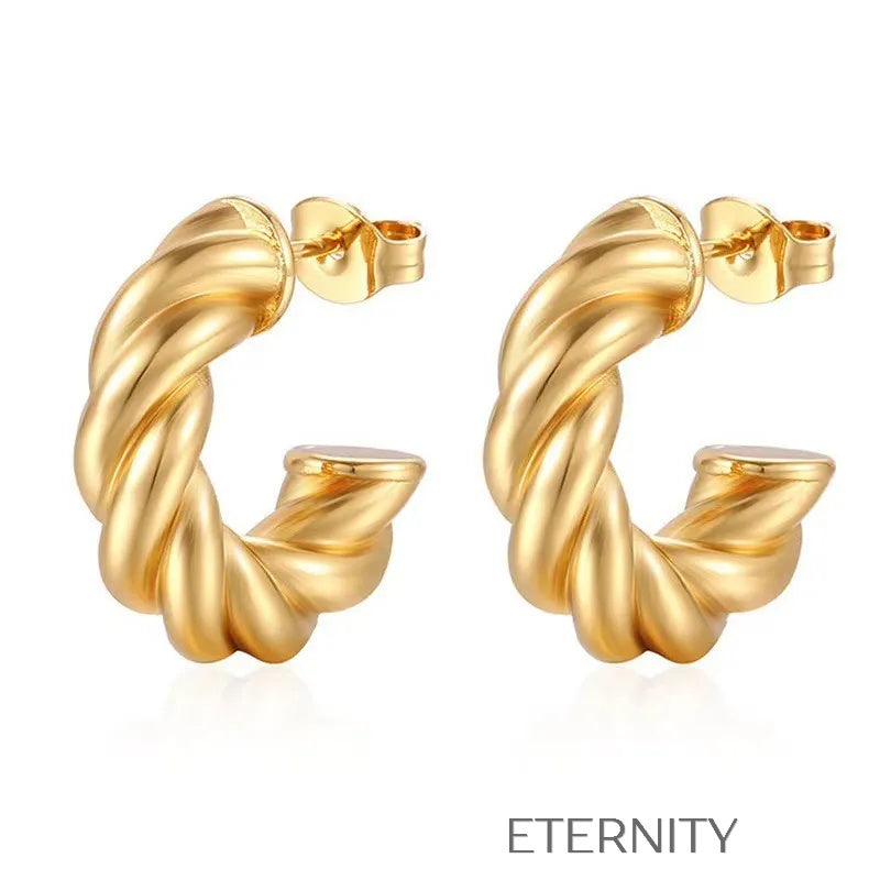 Zarcillos de Aro Twisted Infinity con Diseño Entrelazado en Oro y Plata  Zarcillos Dorado Unica Acero Inoxidable  ETERNITY
