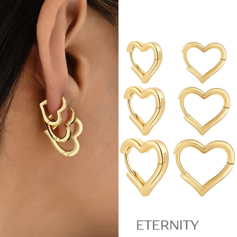 Zarcillos de Argolla con Dije de Estrella Gold  Zarcillos Dorado 12mm Acero Inoxidable  ETERNITY
