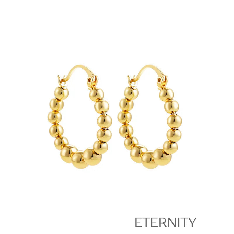 Zarcillos de Argolla con Dije de Estrella Gold  Zarcillos Dorado 12mm Acero Inoxidable  ETERNITY