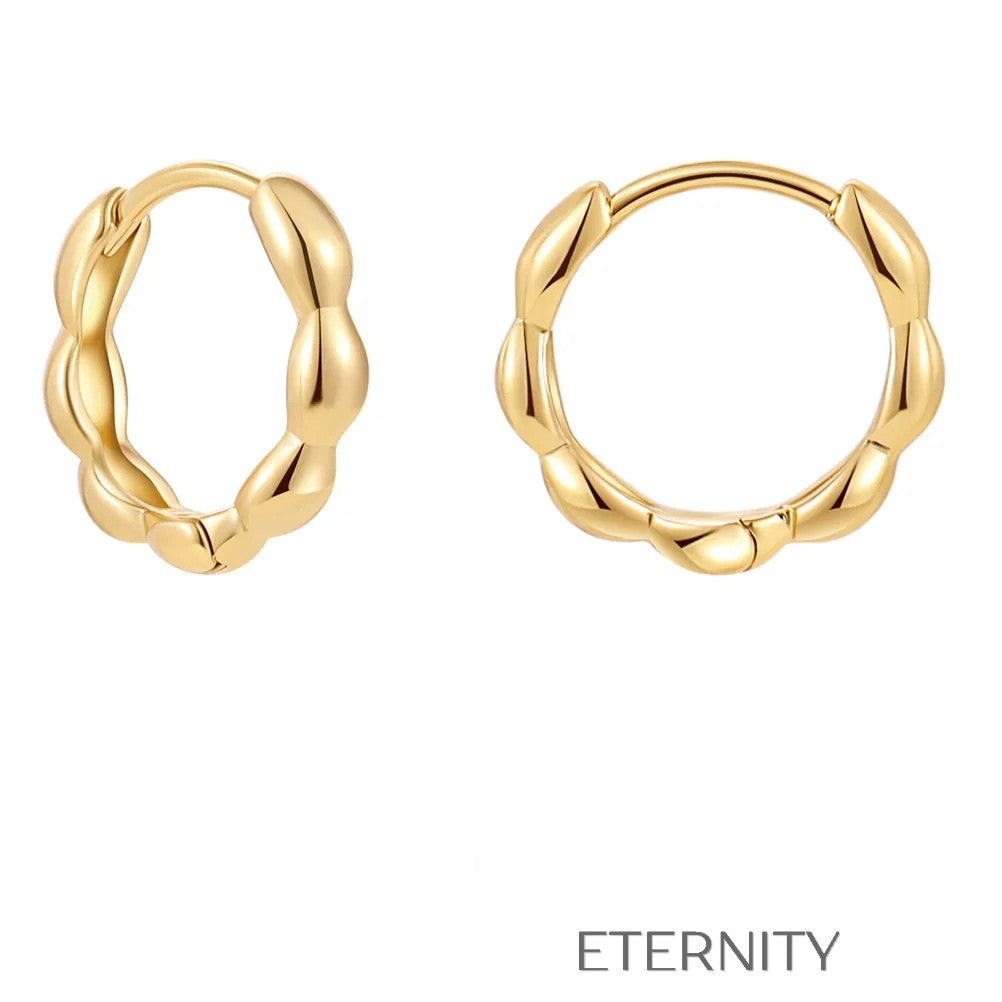 Zarcillos de Argolla con Dije de Estrella Gold  Zarcillos Dorado 12mm Acero Inoxidable  ETERNITY