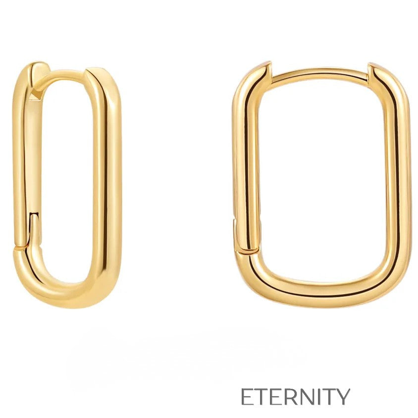 Zarcillos de Argolla con Dije de Estrella Gold  Zarcillos Dorado 12mm Acero Inoxidable  ETERNITY