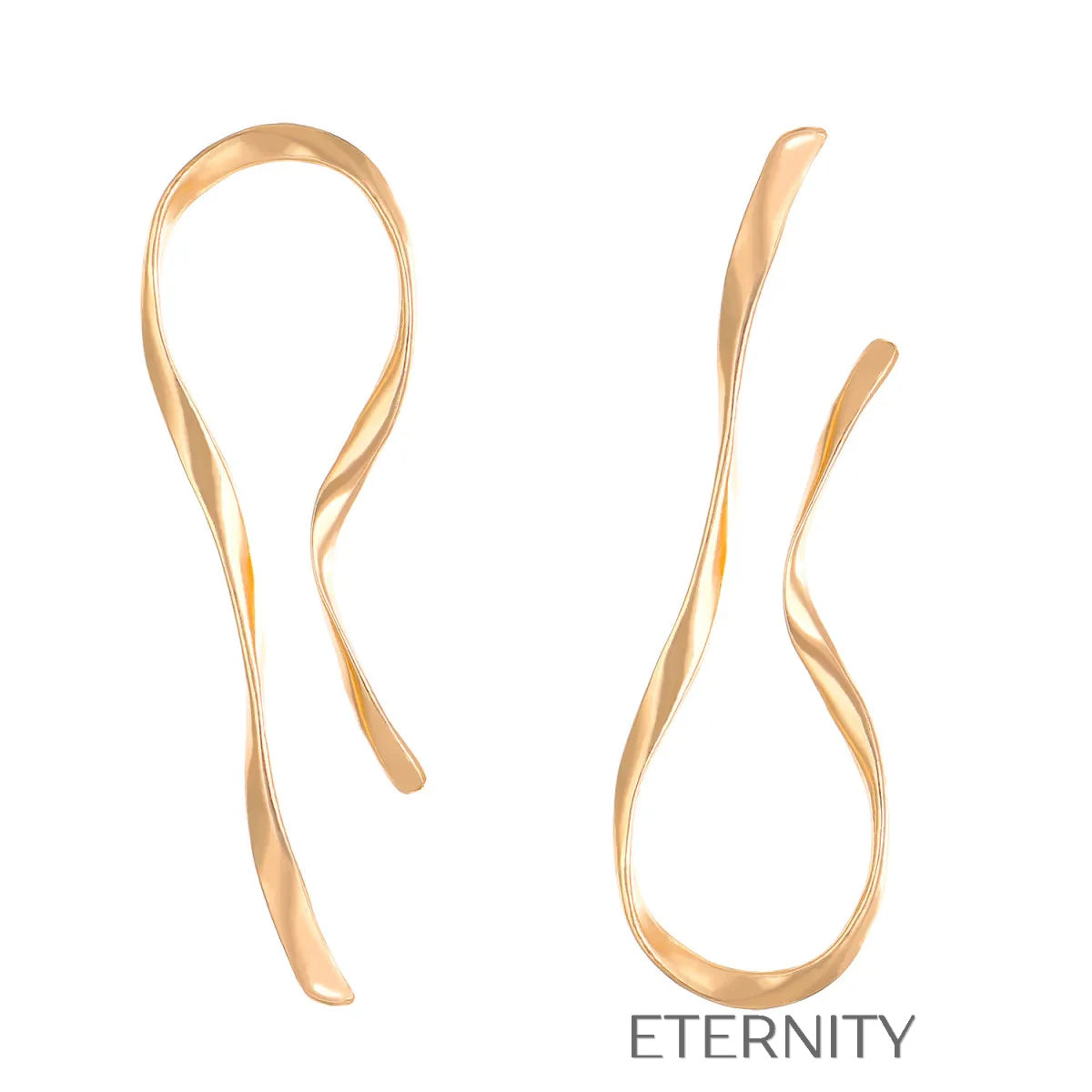 Zarcillos de Aro Ethereal Flow con Diseño Orgánico Ondulado  Zarcillos Dorado Unica Acero Inoxidable  ETERNITY