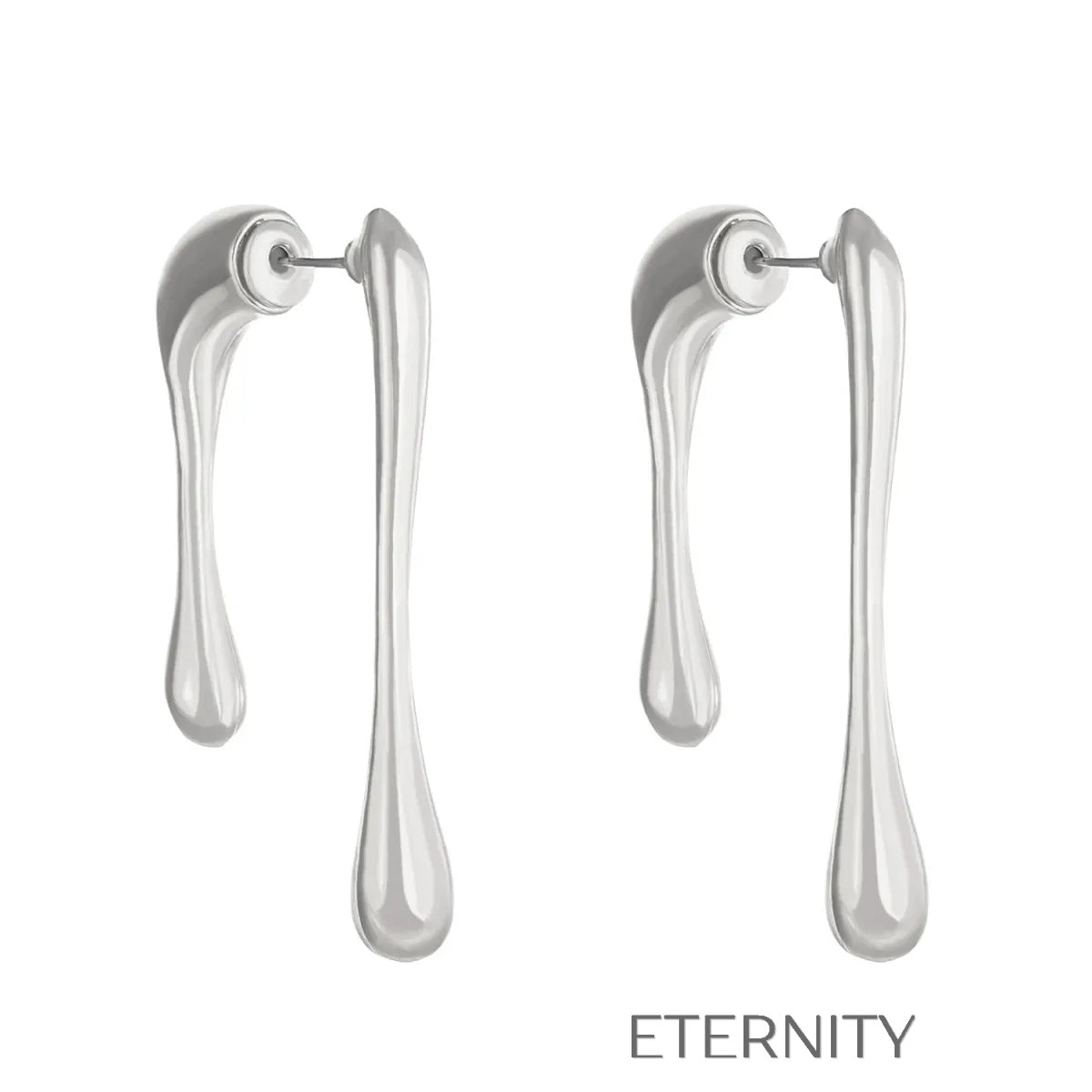 Zarcillos Largos en Forma de Gota de Oro y Plata  Zarcillos Dorado Unica Acero Inoxidable  ETERNITY