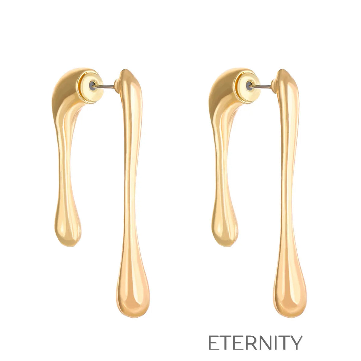 Zarcillos Largos en Forma de Gota de Oro y Plata  Zarcillos Dorado Unica Acero Inoxidable  ETERNITY
