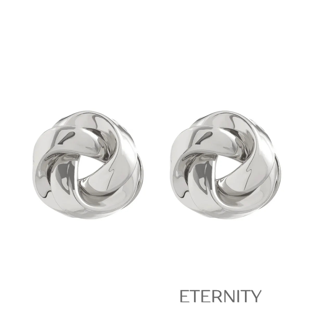 Zarcillos de Botón Eternal Knot con Diseño Entrelazado de Alto Pulido  Zarcillos Dorado Unica Acero Inoxidable  ETERNITY