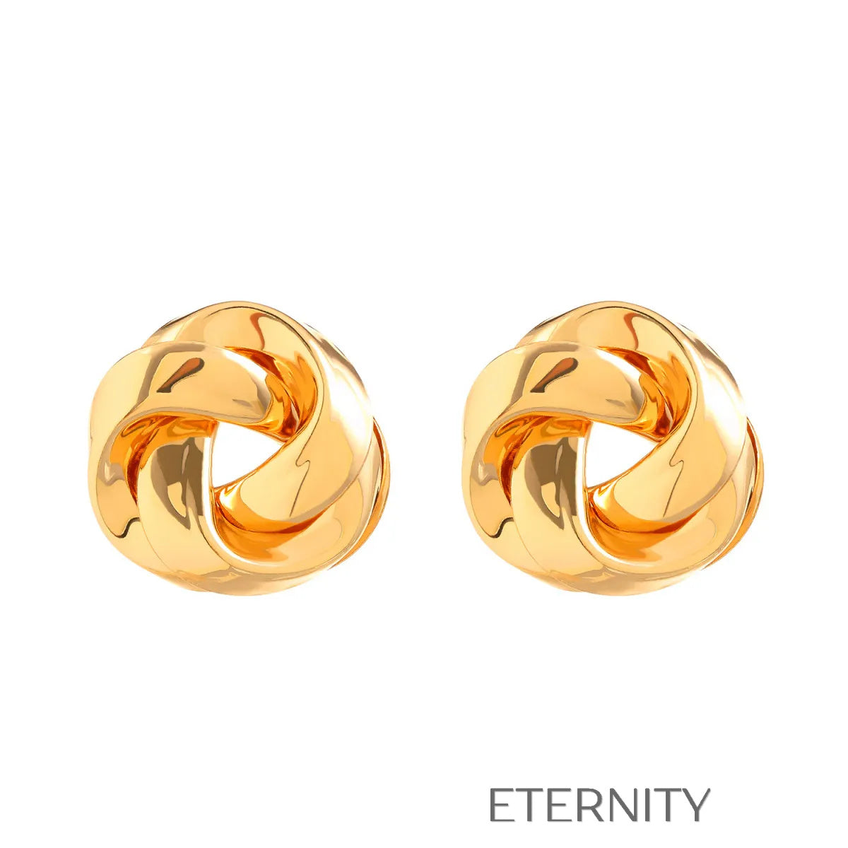 Zarcillos de Botón Eternal Knot con Diseño Entrelazado de Alto Pulido  Zarcillos Dorado Unica Acero Inoxidable  ETERNITY