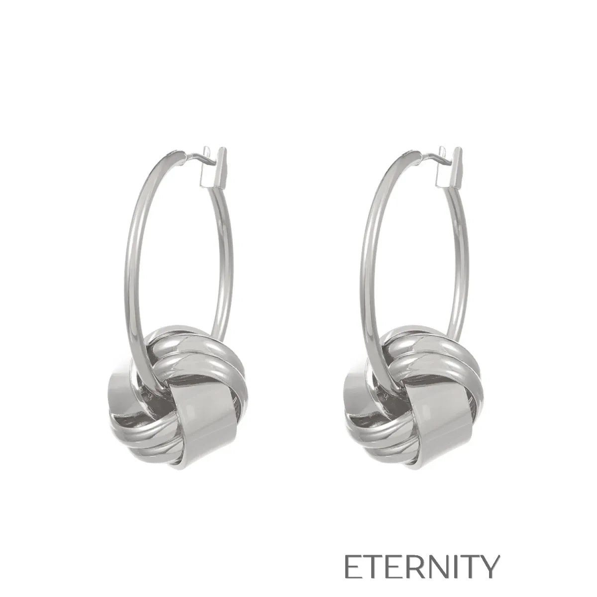 Zarcillos de Botón Eternal Knot con Diseño Entrelazado de Alto Pulido  Zarcillos Dorado Unica Acero Inoxidable  ETERNITY