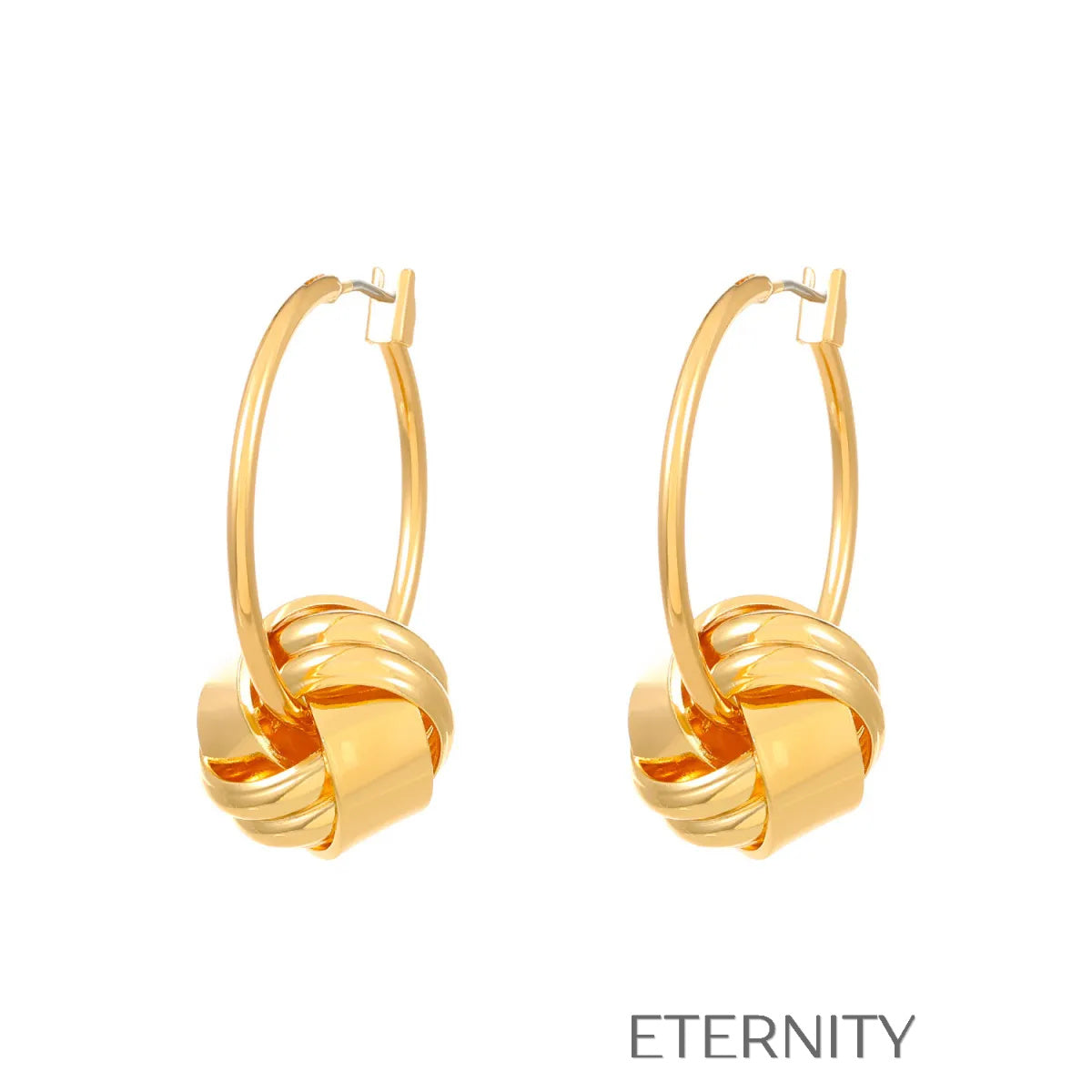 Zarcillos de Botón Eternal Knot con Diseño Entrelazado de Alto Pulido  Zarcillos Dorado Unica Acero Inoxidable  ETERNITY