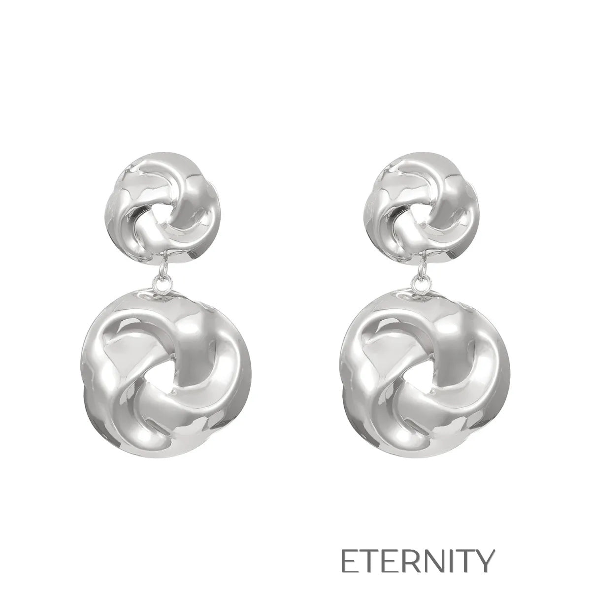 Zarcillos de Botón Eternal Knot con Diseño Entrelazado de Alto Pulido  Zarcillos Dorado Unica Acero Inoxidable  ETERNITY