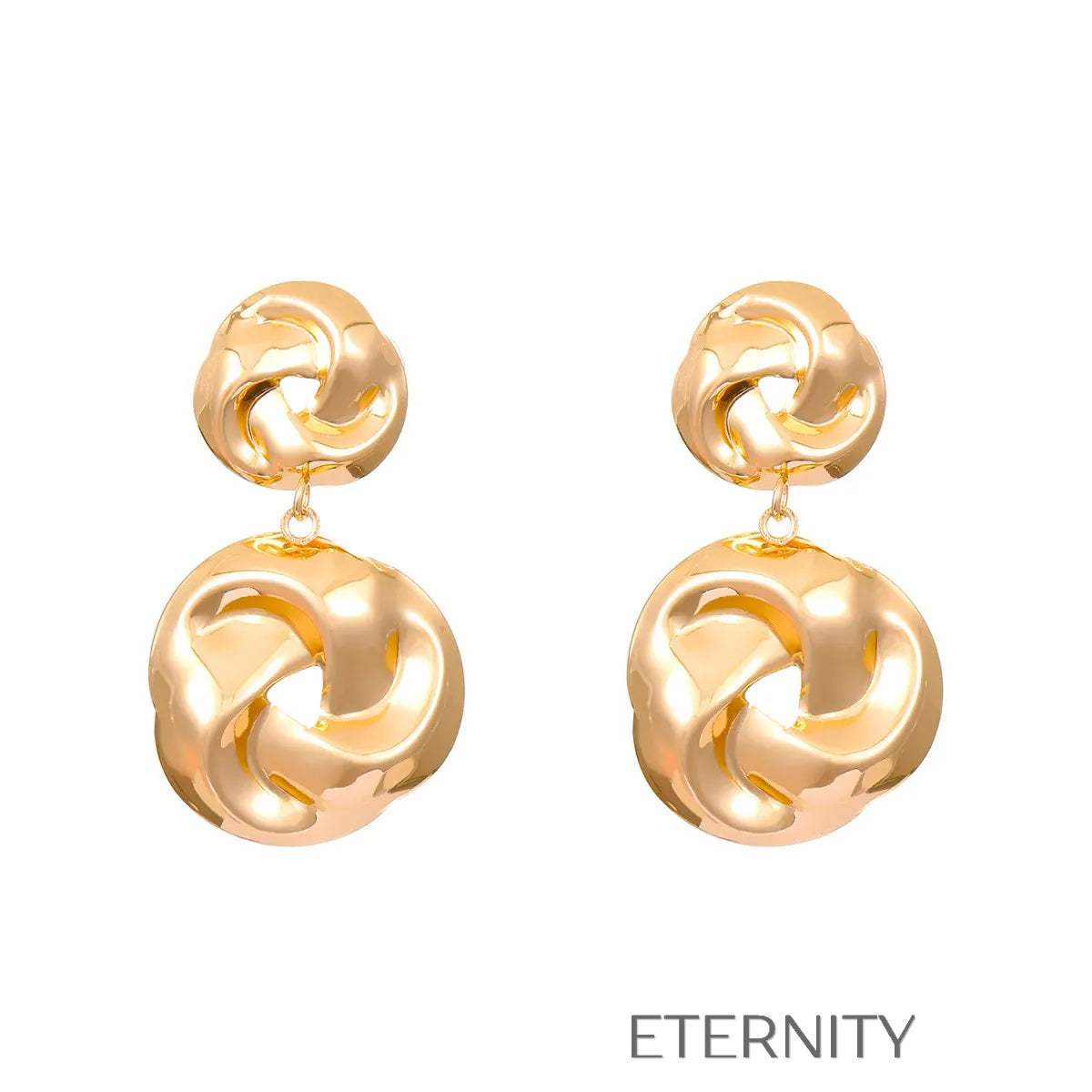 Zarcillos de Botón Eternal Knot con Diseño Entrelazado de Alto Pulido  Zarcillos Dorado Unica Acero Inoxidable  ETERNITY