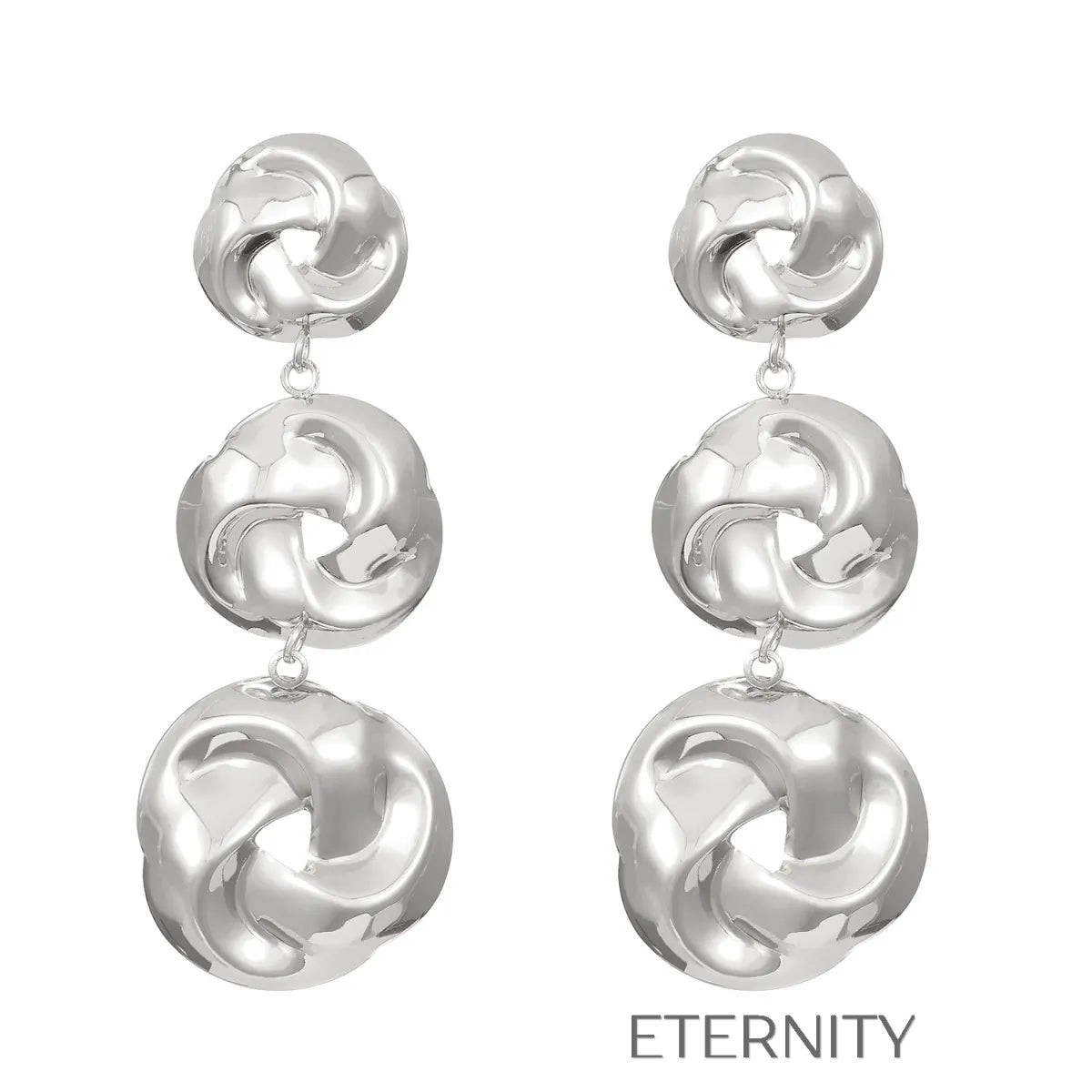 Zarcillos de Botón Eternal Knot con Diseño Entrelazado de Alto Pulido  Zarcillos Dorado Unica Acero Inoxidable  ETERNITY