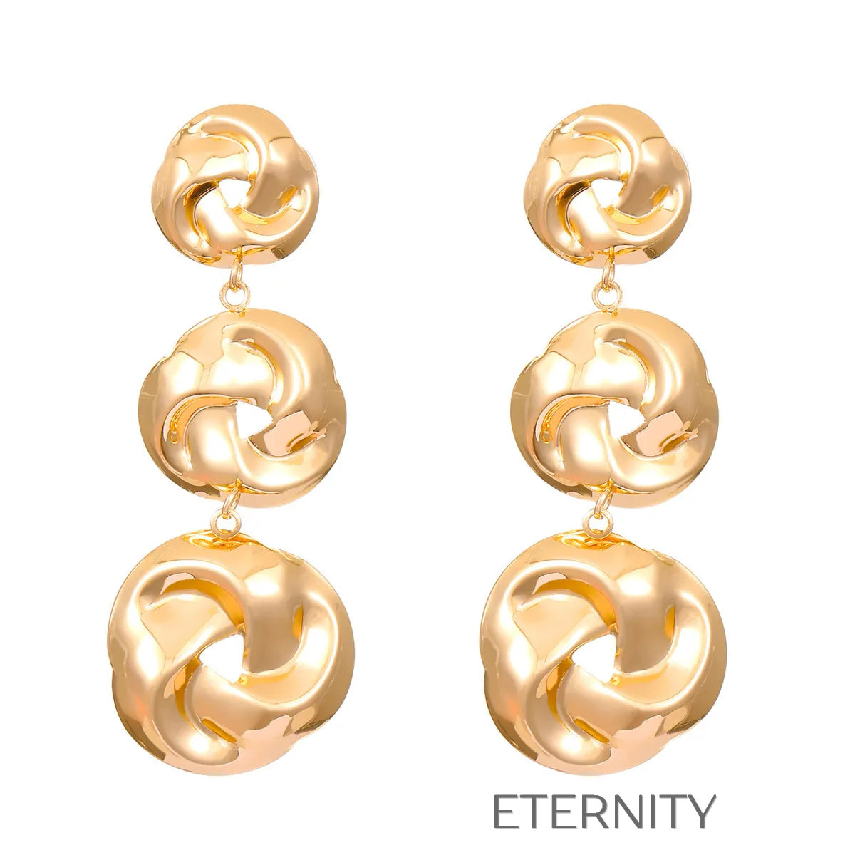 Zarcillos de Botón Eternal Knot con Diseño Entrelazado de Alto Pulido  Zarcillos Dorado Unica Acero Inoxidable  ETERNITY