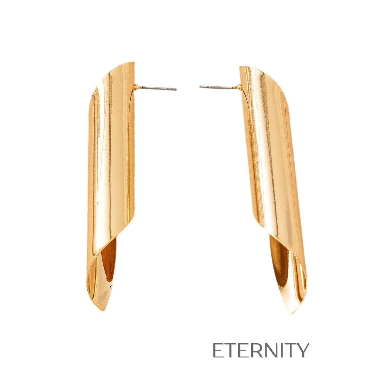 Zarcillos Largos Tubulares  Zarcillos Dorado Unica Acero Inoxidable  ETERNITY