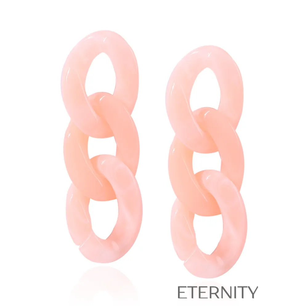 Zarcillos Nacre Link Marmoleados  Zarcillos Beige Unica Acero Inoxidable  ETERNITY