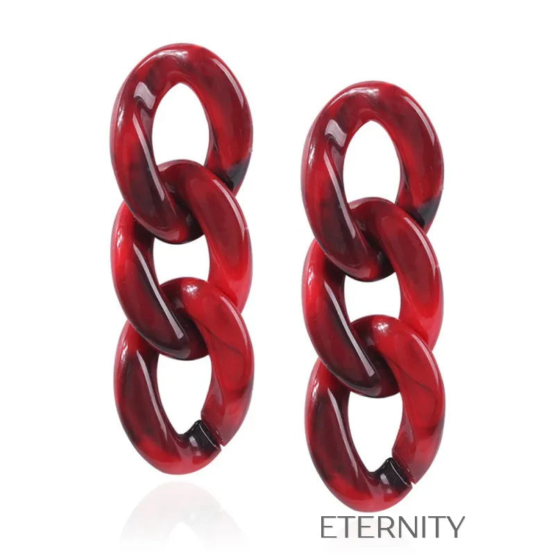 Zarcillos Nacre Link Marmoleados  Zarcillos Beige Unica Acero Inoxidable  ETERNITY
